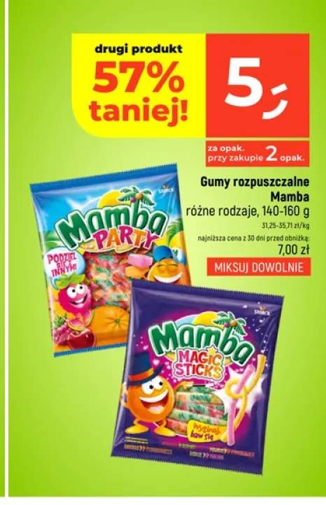 Gumy rozpuszczalne Mamba Party +1 wariant