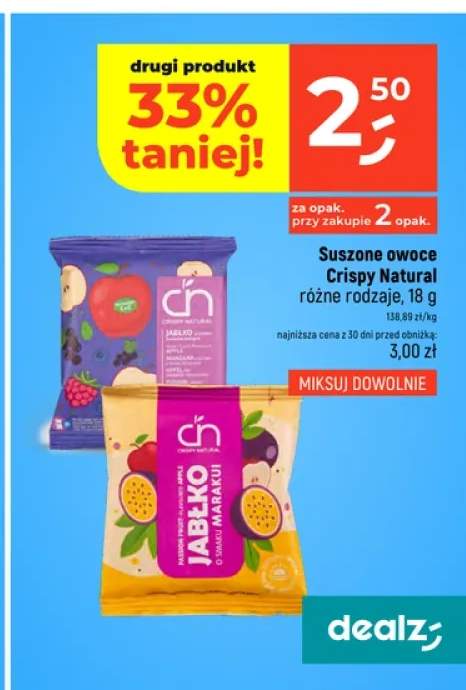 Suszone owoce Crispy Natural Jabłko +1 wariant
