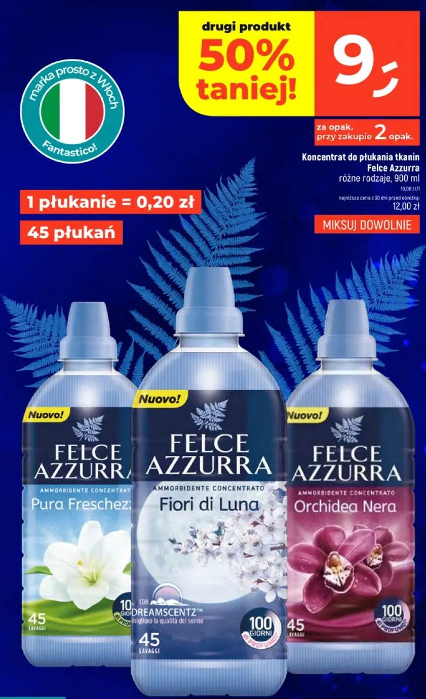 Koncentrat do płukania tkanin Felce Azzurra Pura Freschezza +2 warianty