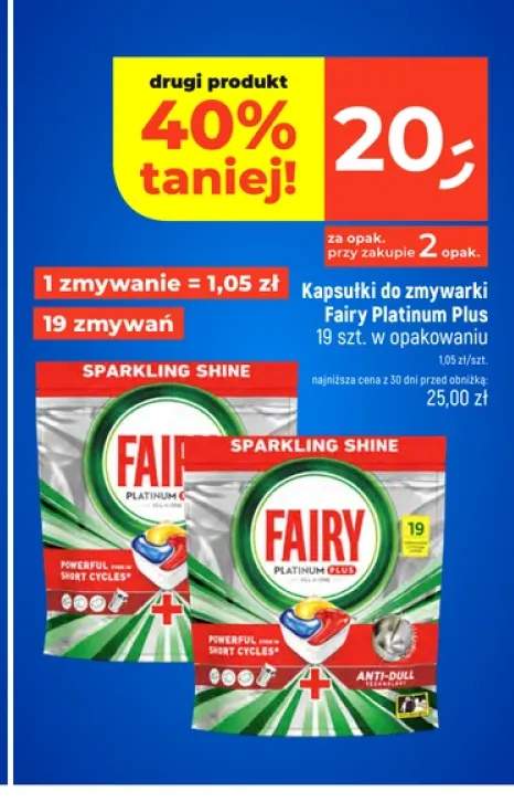 Kapsułki do zmywarki Fairy Platinum +1 wariant