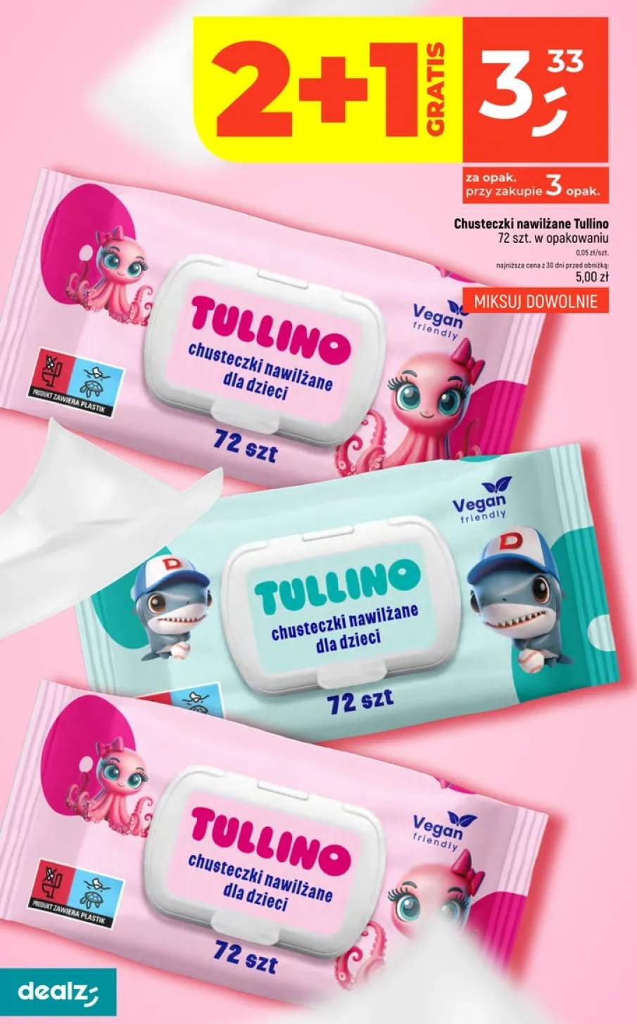 Chusteczki nawilżane dla dzieci Tullino niebieskie +1 wariant