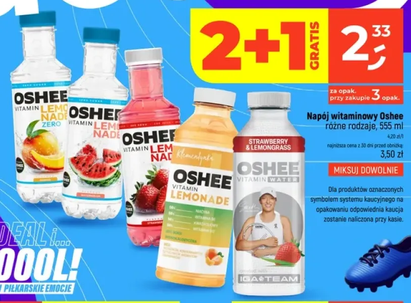 Napój witaminowy Oshee Lemonade Zero Mango +4 warianty