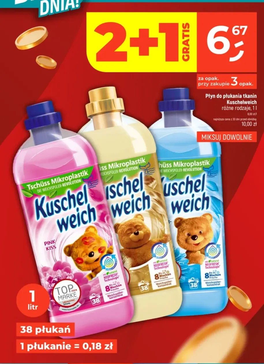 Płyn do płukania tkanin Kuschelweich Pink Kiss +2 warianty