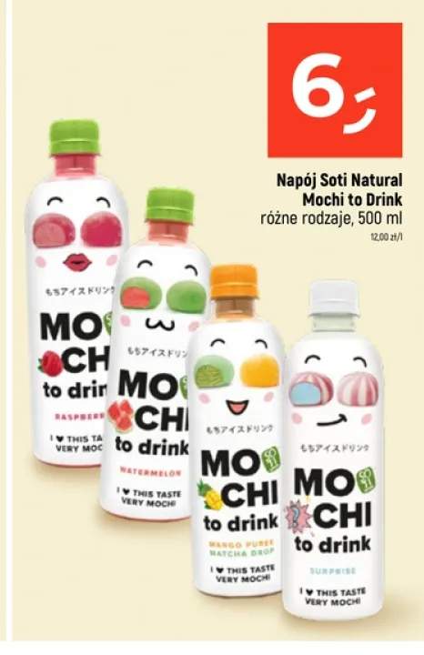 Napój Soti Natural Mochi to Drink Raspberry +2 warianty