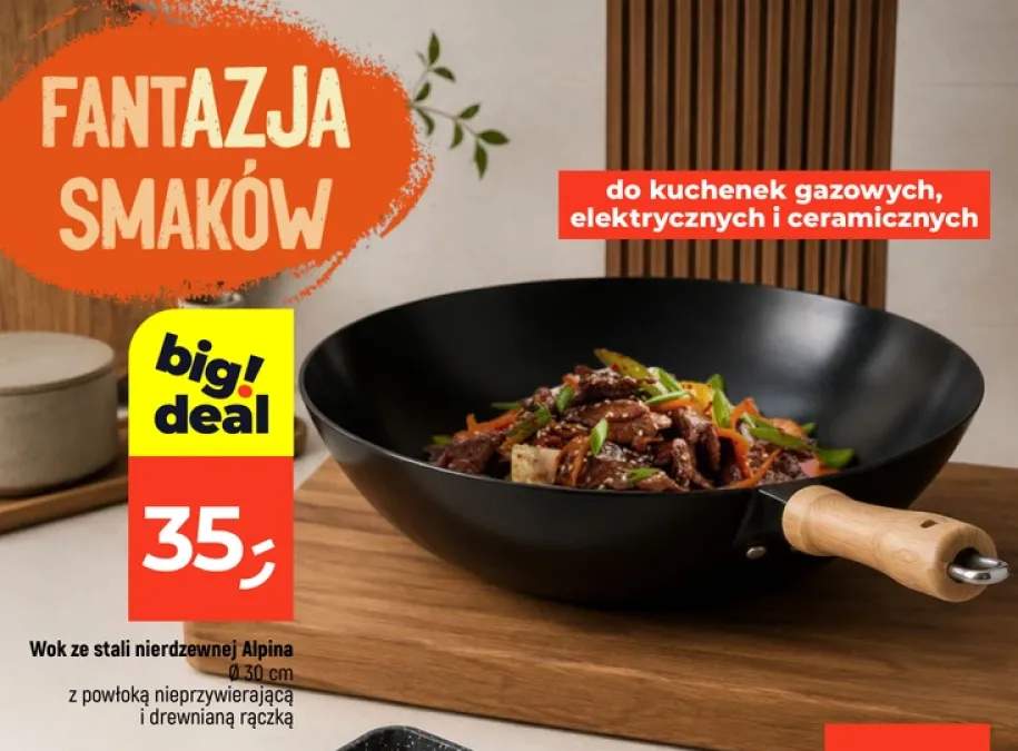 Wok ze stali nierdzewnej Alpina
