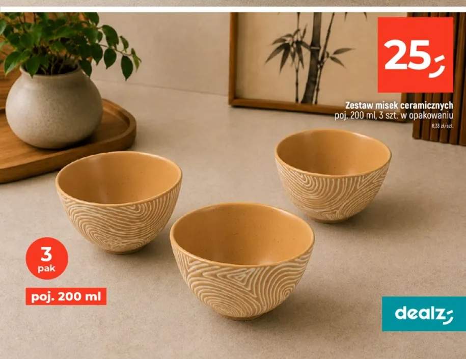 Zestaw misek ceramicznych 3-pak 200 ml