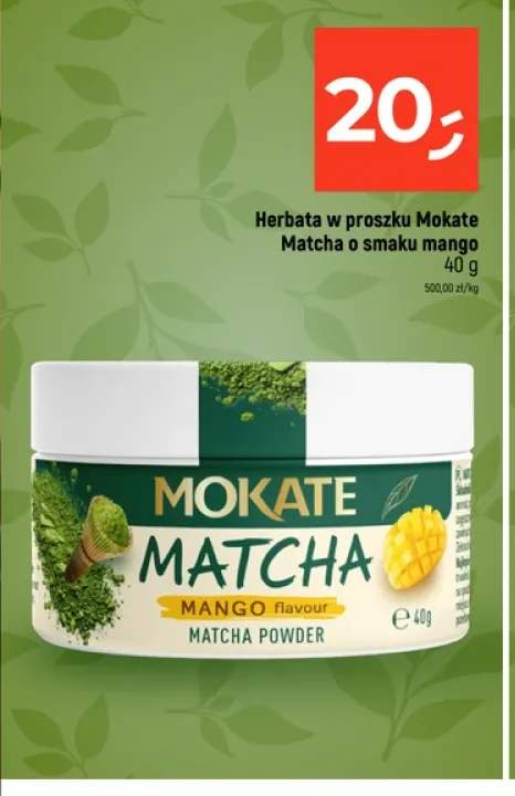Herbata w proszku Mokate Matcha o smaku mango