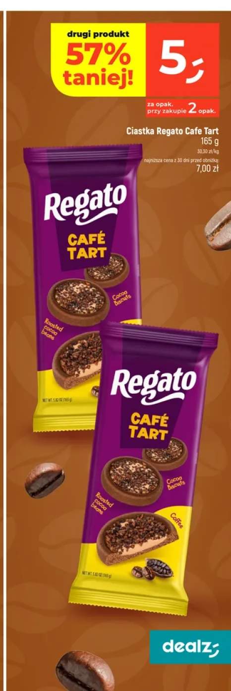 Ciastka Regato Cafe Tart Roasted Cocoa Beans +1 wariant