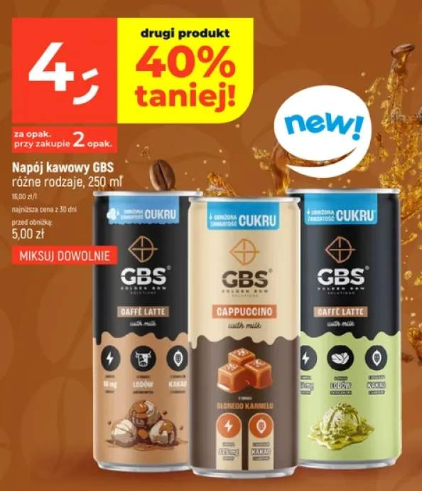 Napój kawowy GBS Caffe Latte +1 wariant