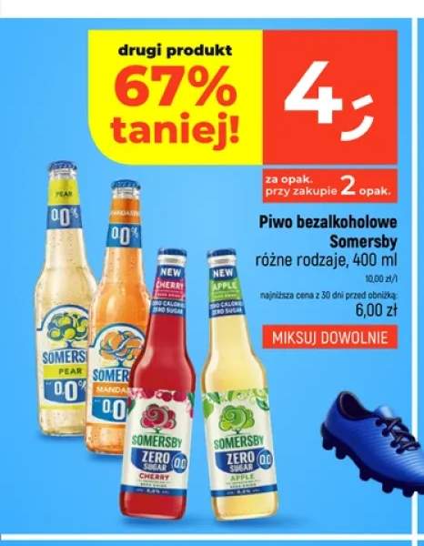 Piwo bezalkoholowe Somersby Pear +1 wariant