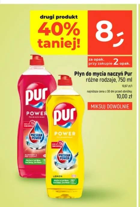 Płyn do mycia naczyń Pur Power Raspberry & Red Currant