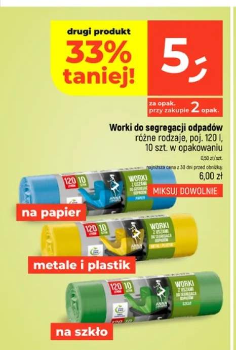 Worki do segregacji odpadów Anna na papier 120 l +1 wariant