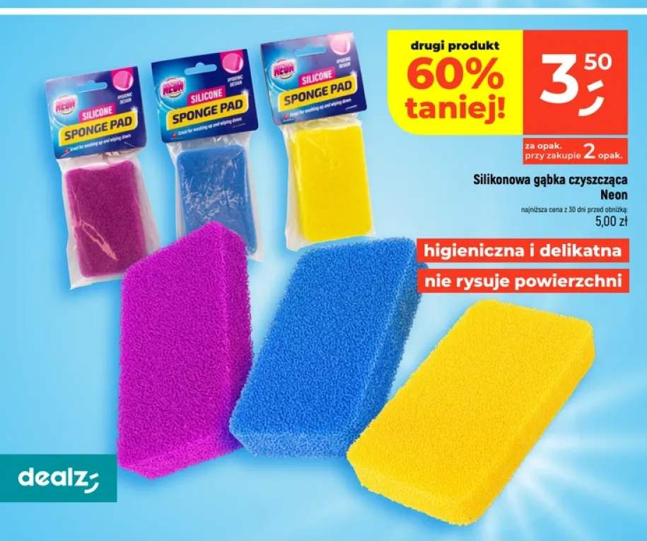 Silikonowa gąbka czyszcząca Neon