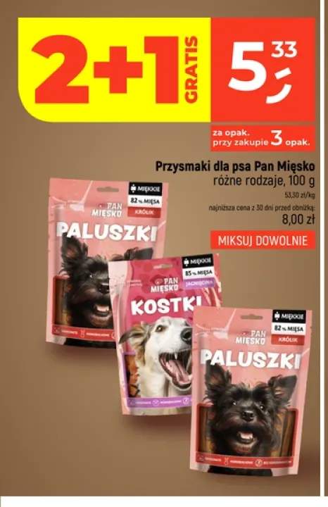 Przysmaki dla psa Pan Mięsko Paluszki Królik +1 wariant