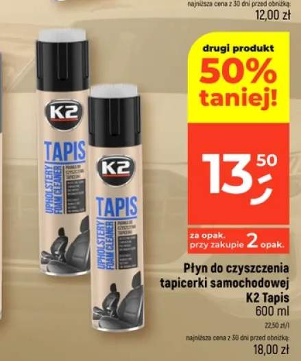 Płyn do czyszczenia tapicerki samochodowej K2 Tapis