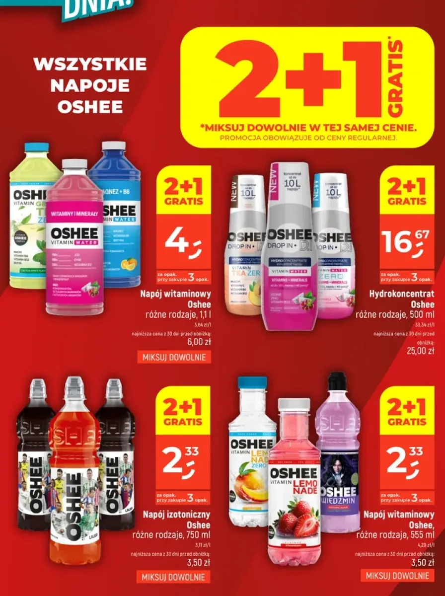 Napoje Oshee +11 wariantów