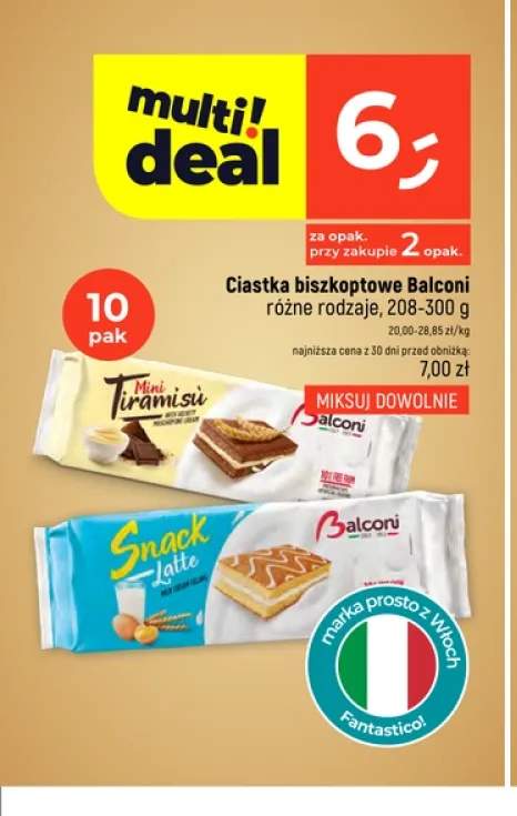 Ciastka biszkoptowe Balconi Mini Tiramisu 10-pak +1 wariant