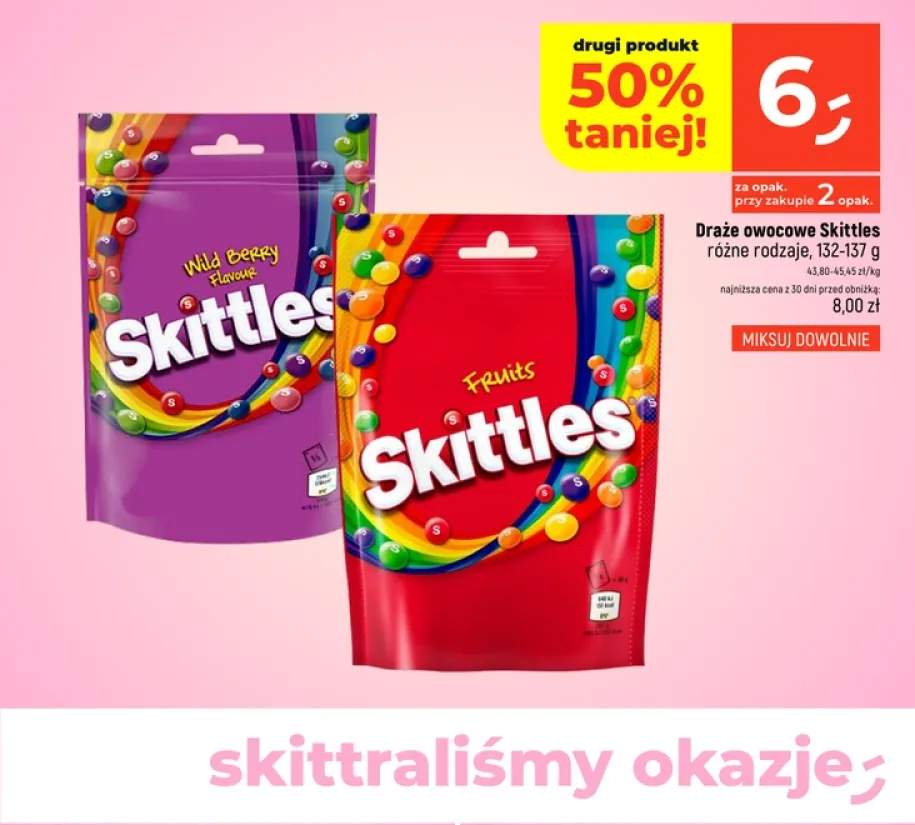 Draże owocowe Skittles Wild Berry +1 wariant