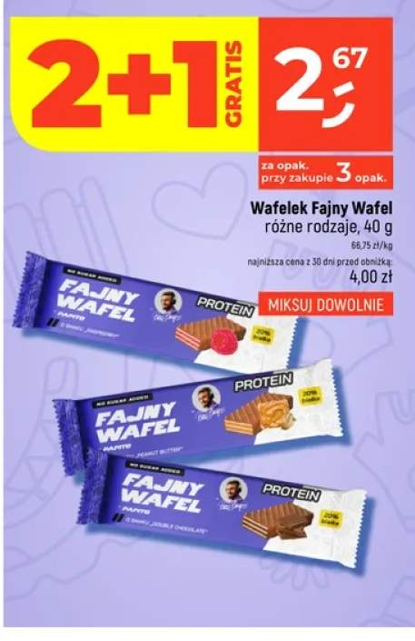 Wafelek Fajny Wafel o smaku raspberry +2 warianty