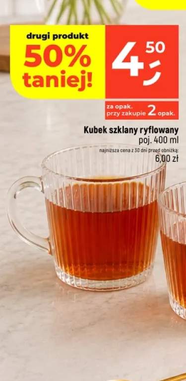 Kubek szklany ryflowany 400 ml
