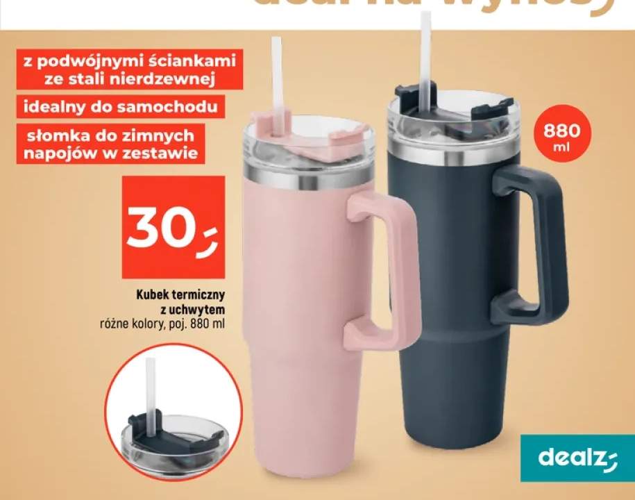 Kubek termiczny z uchwytem 880 ml