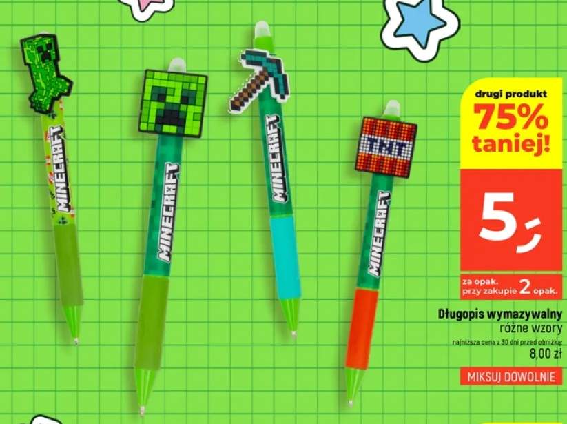 Długopis wymazywalny Minecraft