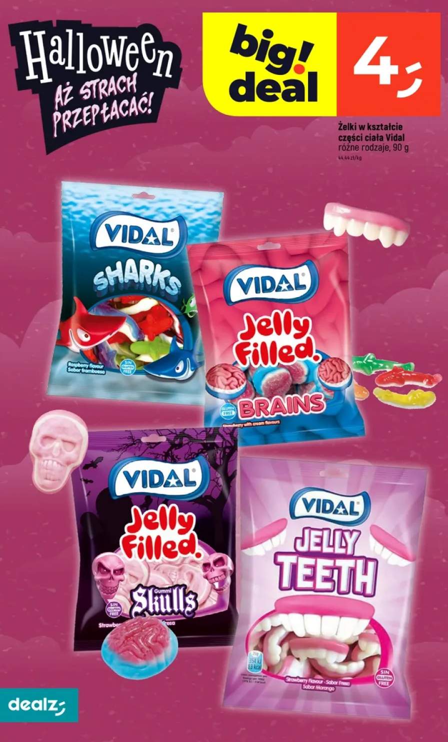 Żelki w kształcie części ciała Vidal Sharks +3 warianty