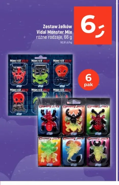 Zestaw żelków Vidal Monster Mix 6-pak