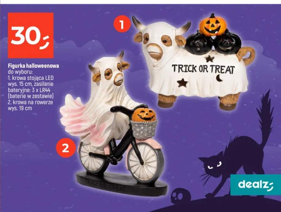 Figurka halloweenowa krowa stojąca LED +1 wariant