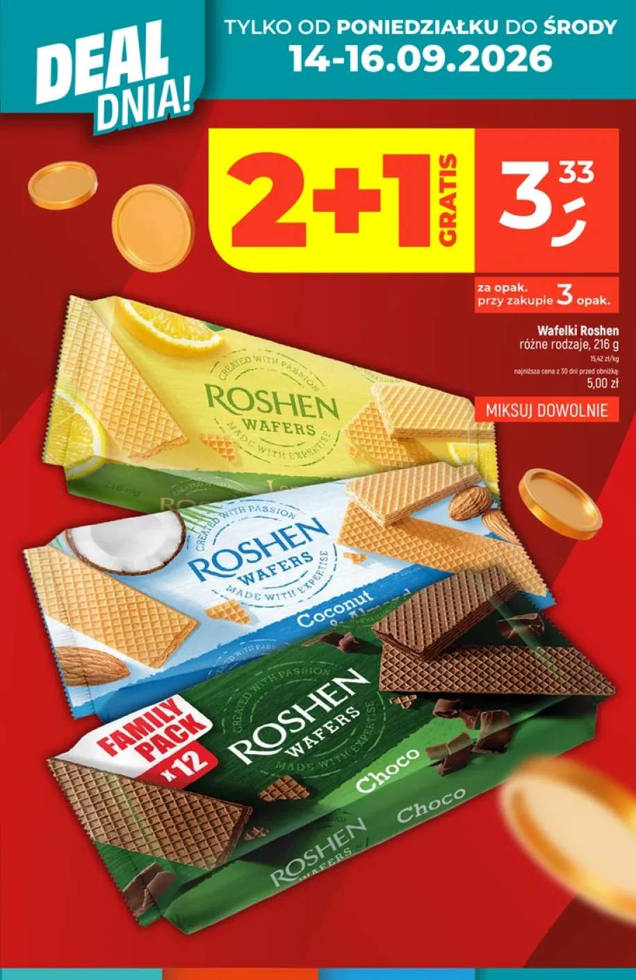 Wafelki Roshen Lemon +1 wariant