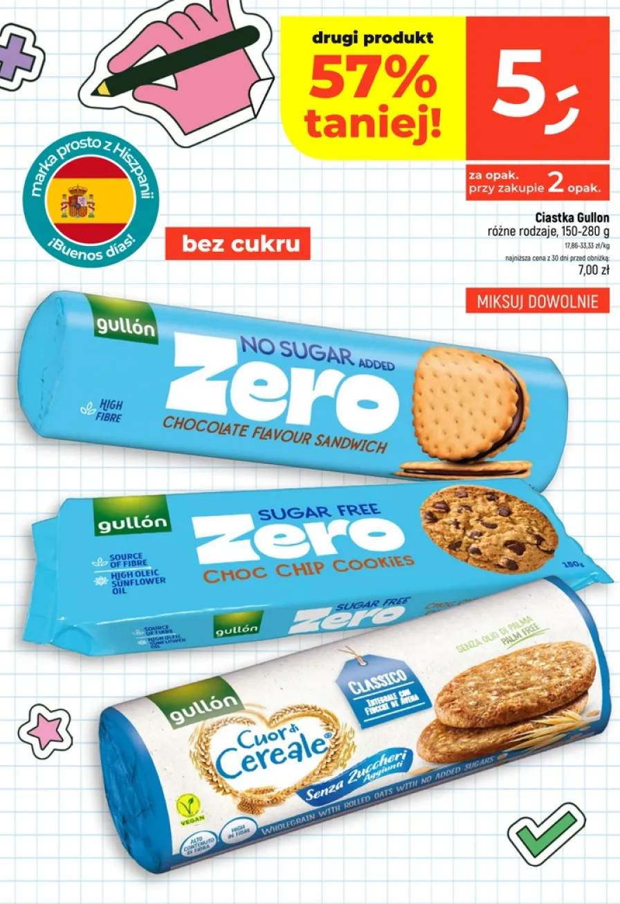Ciastka Gullón Zero Chocolate Flavour Sandwich bez cukru