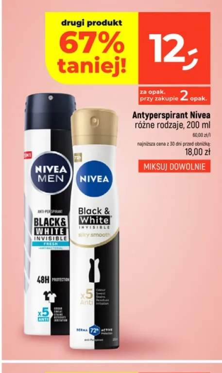 Antyperspirant Nivea Men Black & White Invisible Fresh