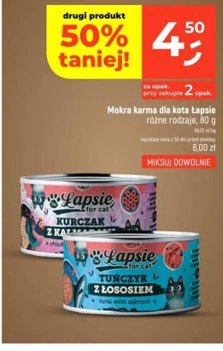 Mokra karma dla kota Łapsie Kurczak z kalmarami