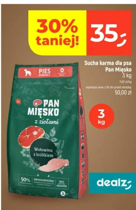 Sucha karma dla psa Pan Mięsko z ziołami Wołowina z królikiem