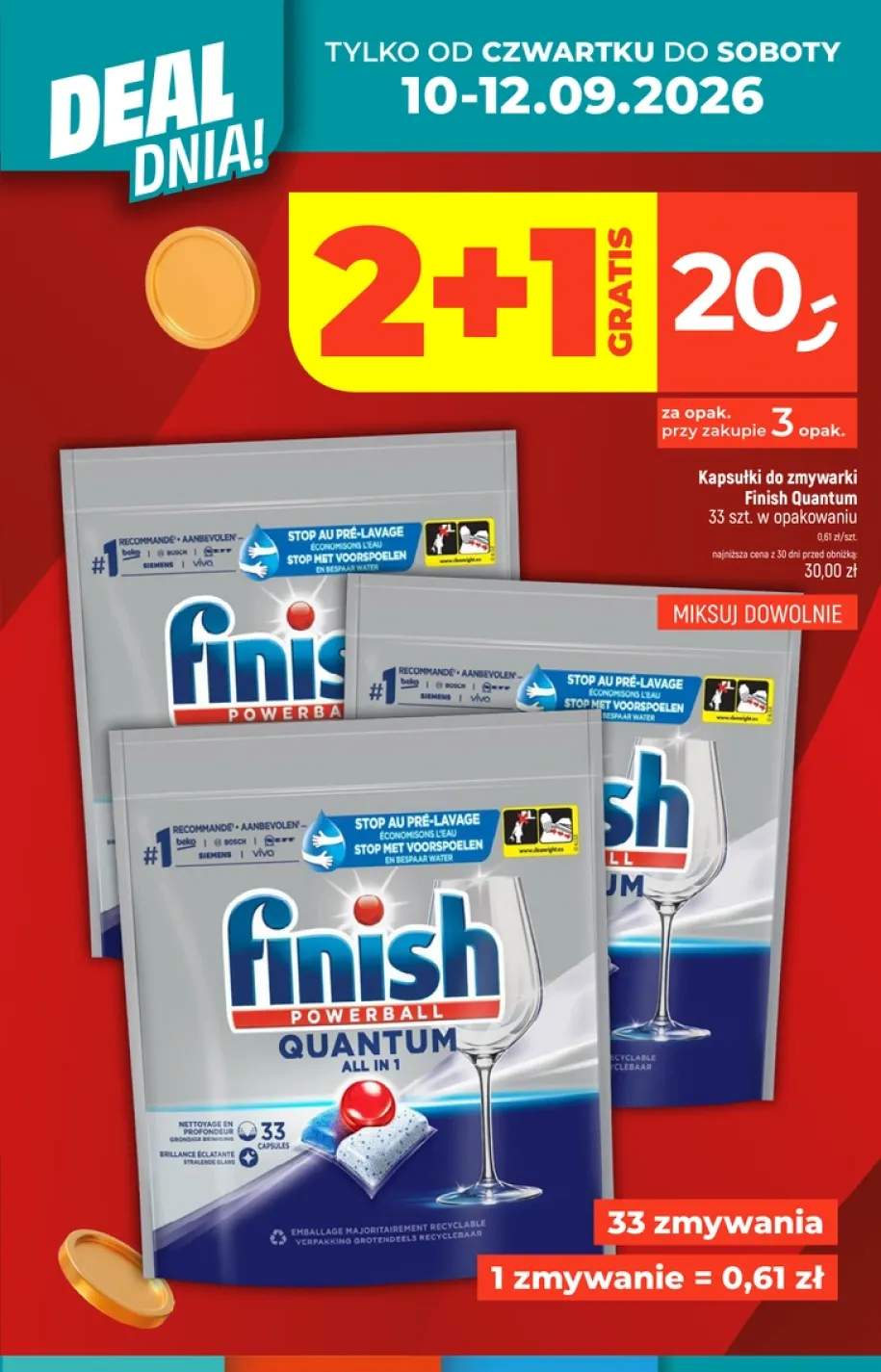 Kapsułki do zmywarki Finish Powerball Quantum 33-pak