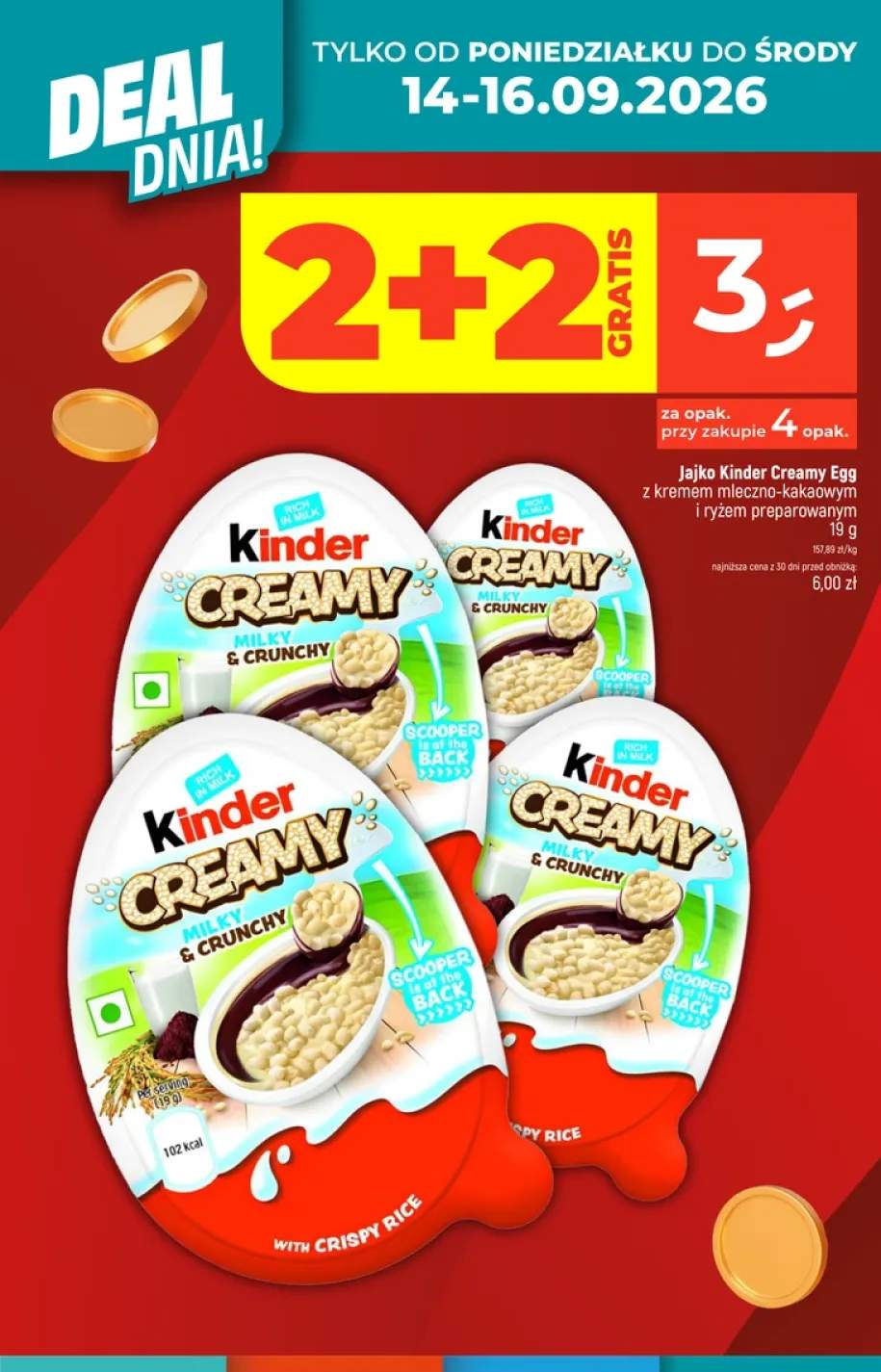 Jajko Kinder Creamy Egg z kremem mleczno-kakaowym i ryżem preparowanym