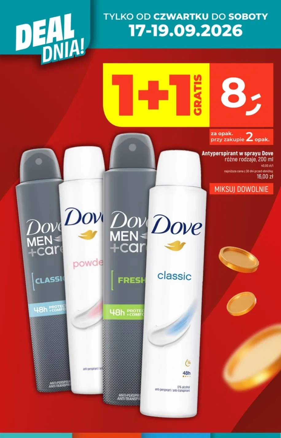 Antyperspirant w sprayu Dove Powder Soft +3 warianty