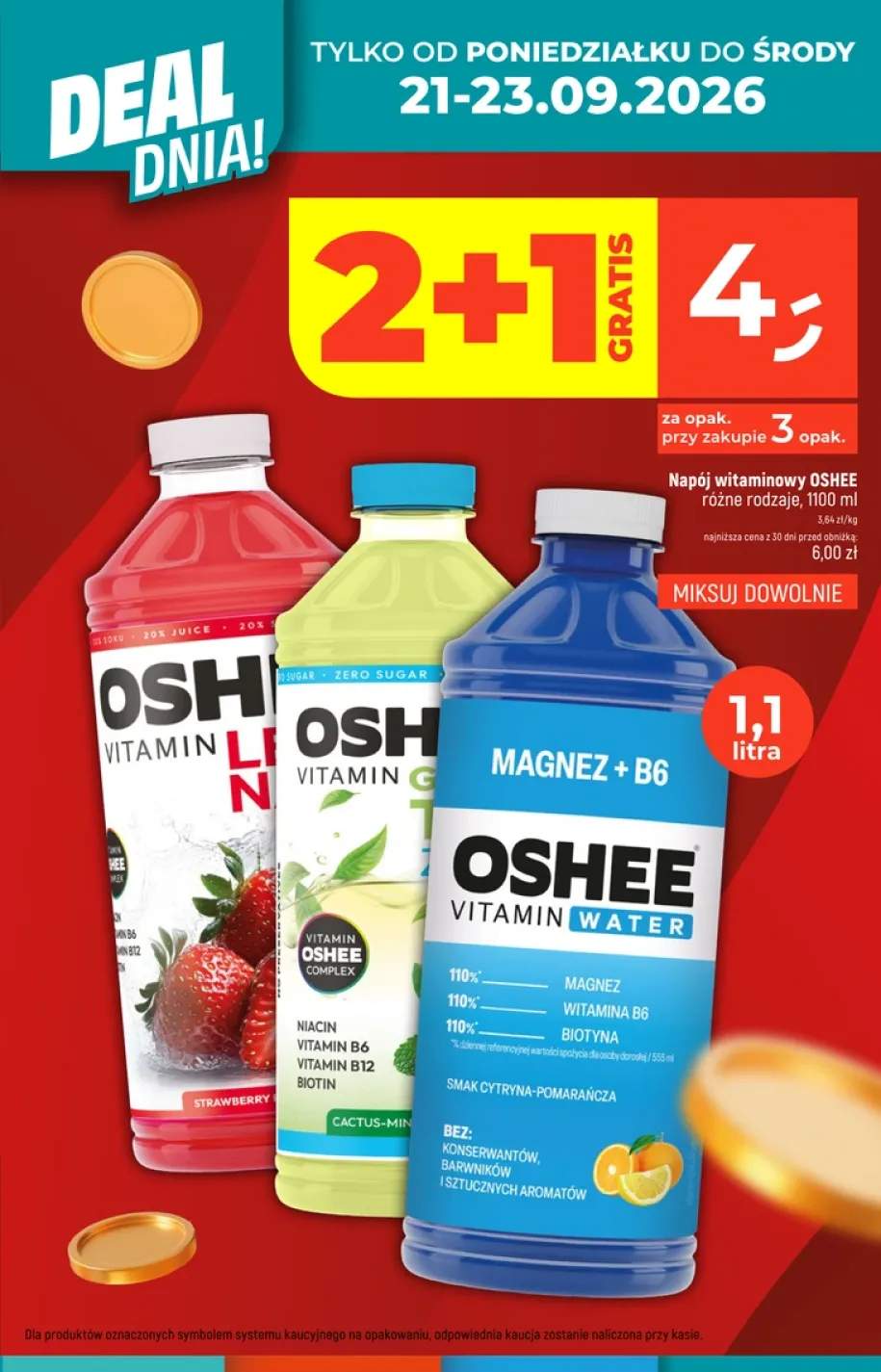 Napój witaminowy Oshee Strawberry +2 warianty