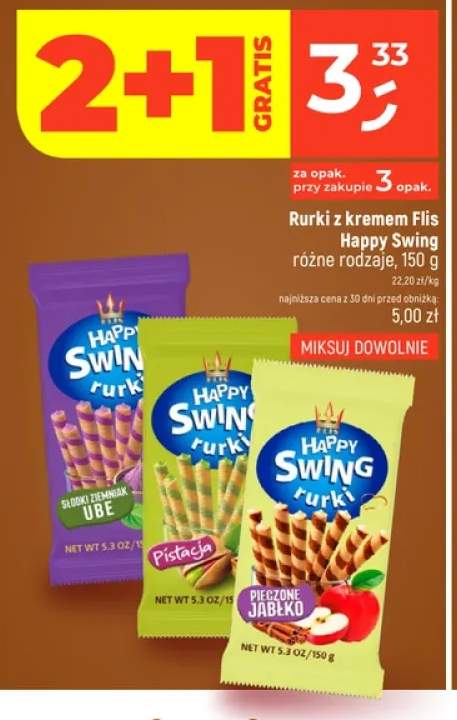 Rurki z kremem Flis Happy Swing słodki ziemniak ube +2 warianty