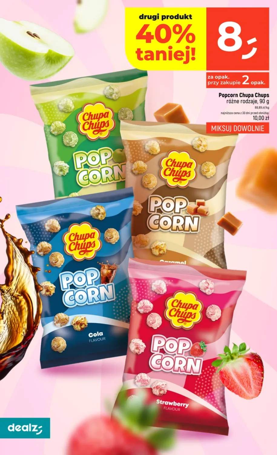 Popcorn Chupa Chups jabłkowy +3 warianty