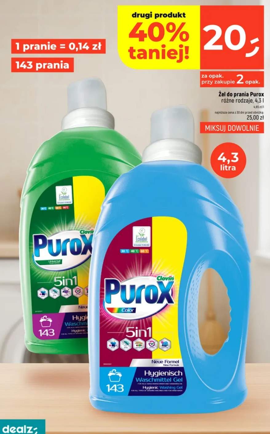 Żel do prania Purox Color +1 wariant