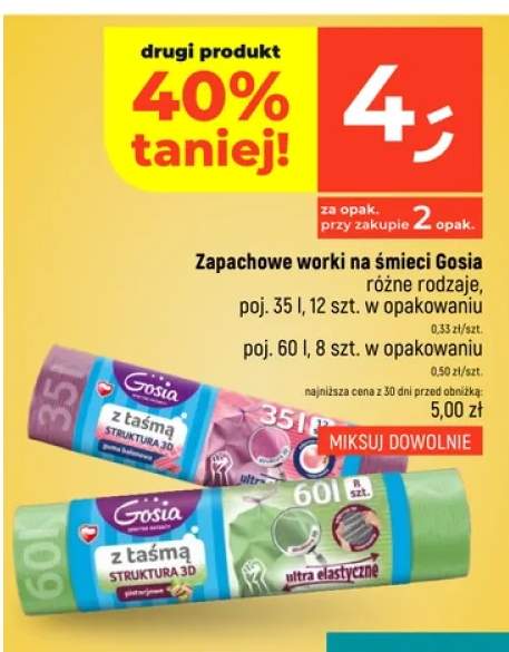 Zapachowe worki na śmieci Gosia 35 l +1 wariant