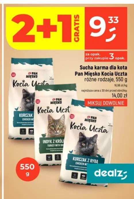 Sucha karma dla kota Pan Mięsko Kocia Uczta kurczak z wołowiną +2 warianty