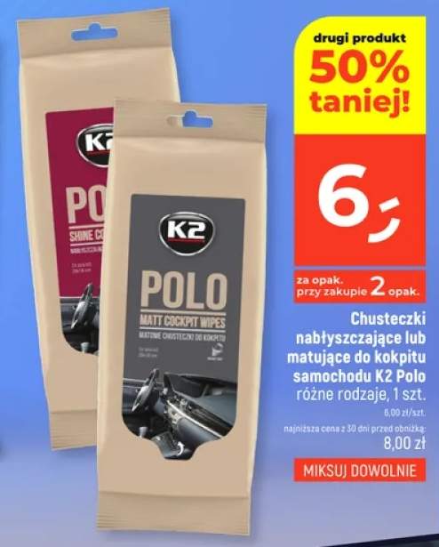 Chusteczki nabłyszczające do kokpitu samochodu K2 Polo +1 wariant
