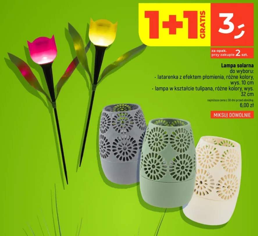 Lampa solarna latarenka z efektem płomienia wys. 10 cm +1 wariant