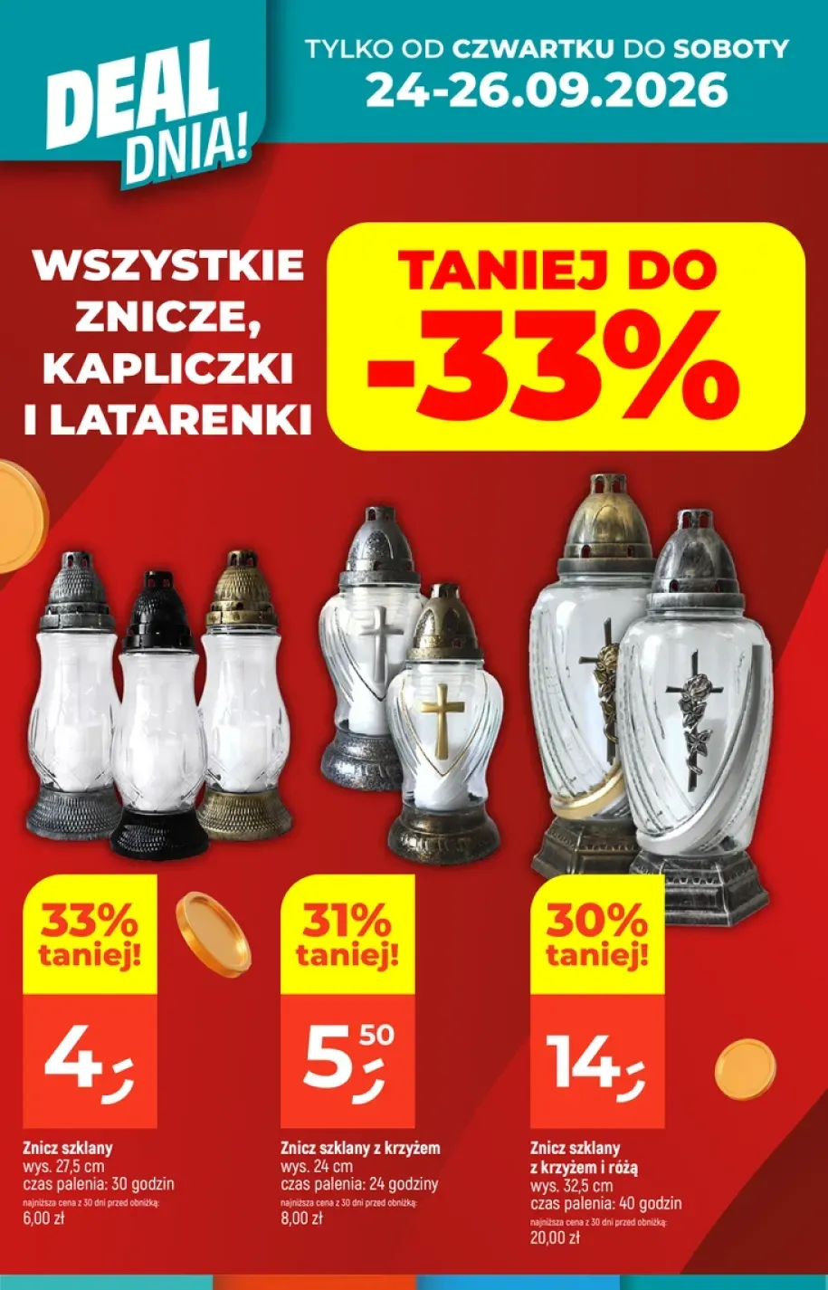 Znicze, kapliczki i latarenki +3 warianty