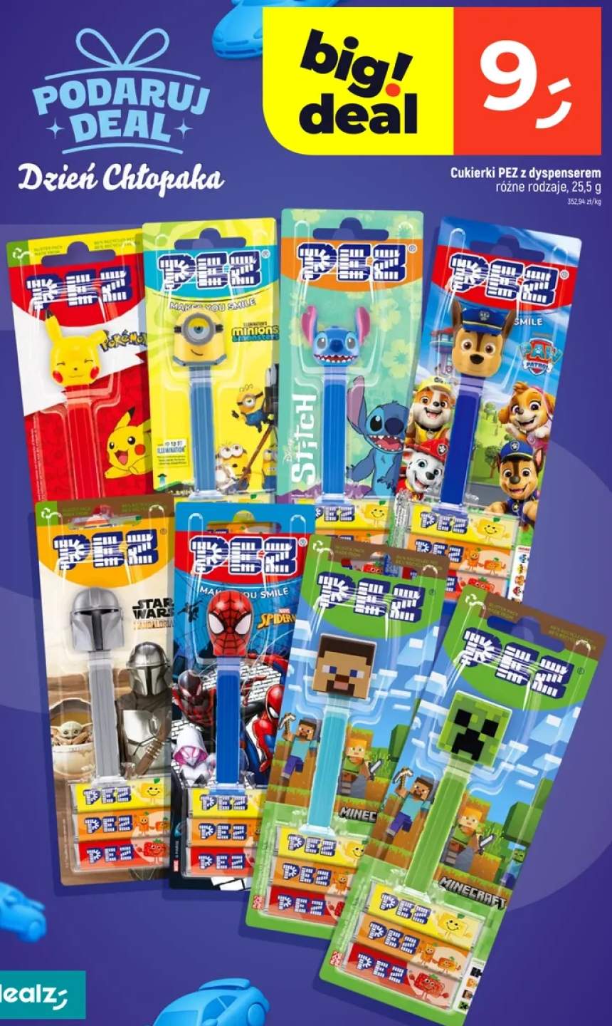 Cukierki PEZ z dyspenserem