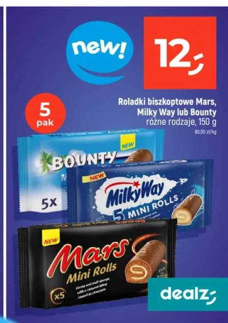 Roladki biszkoptowe Mars 5-pak +2 warianty
