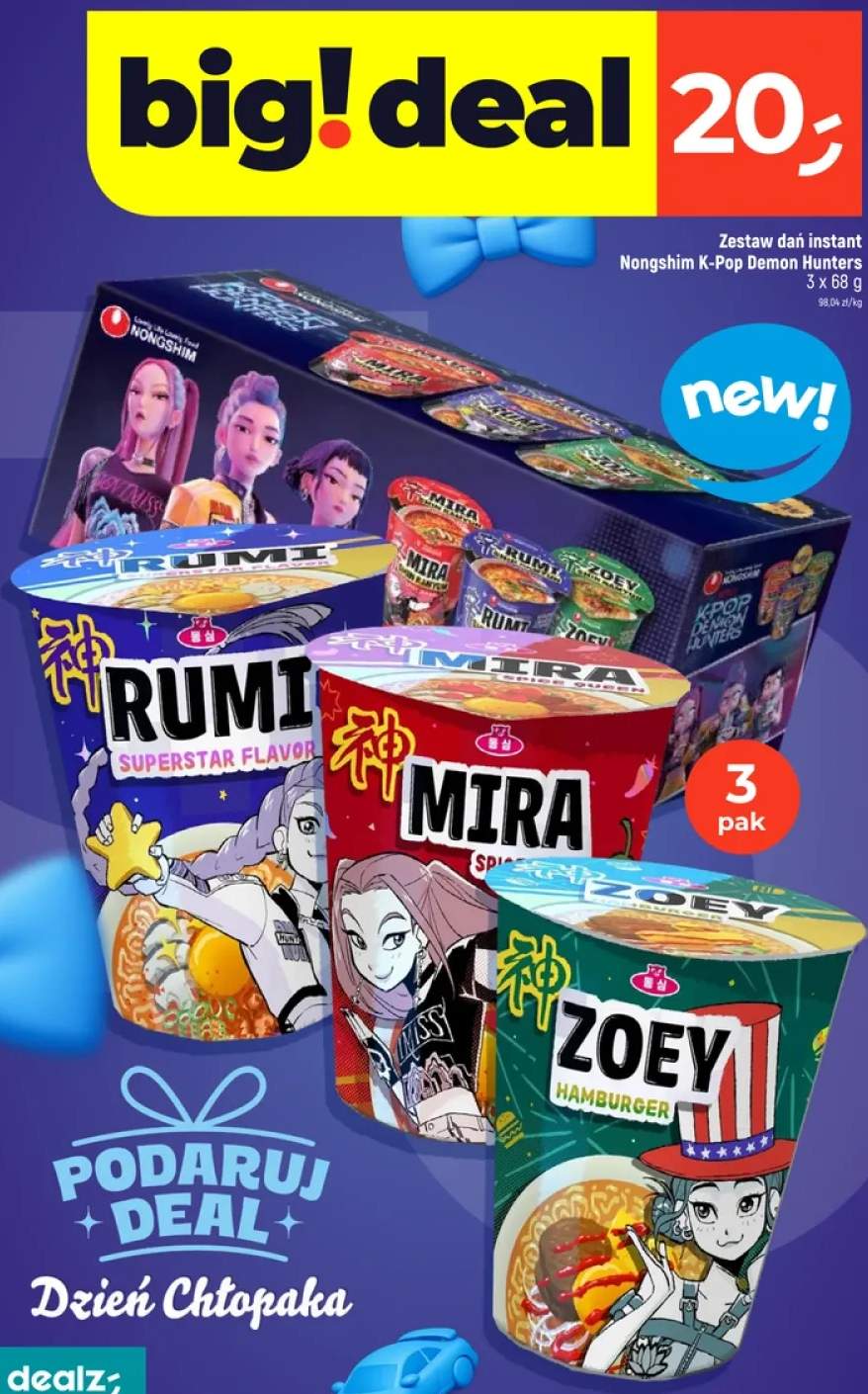 Zestaw dań instant Nongshim K-Pop Demon Hunters 3-pak