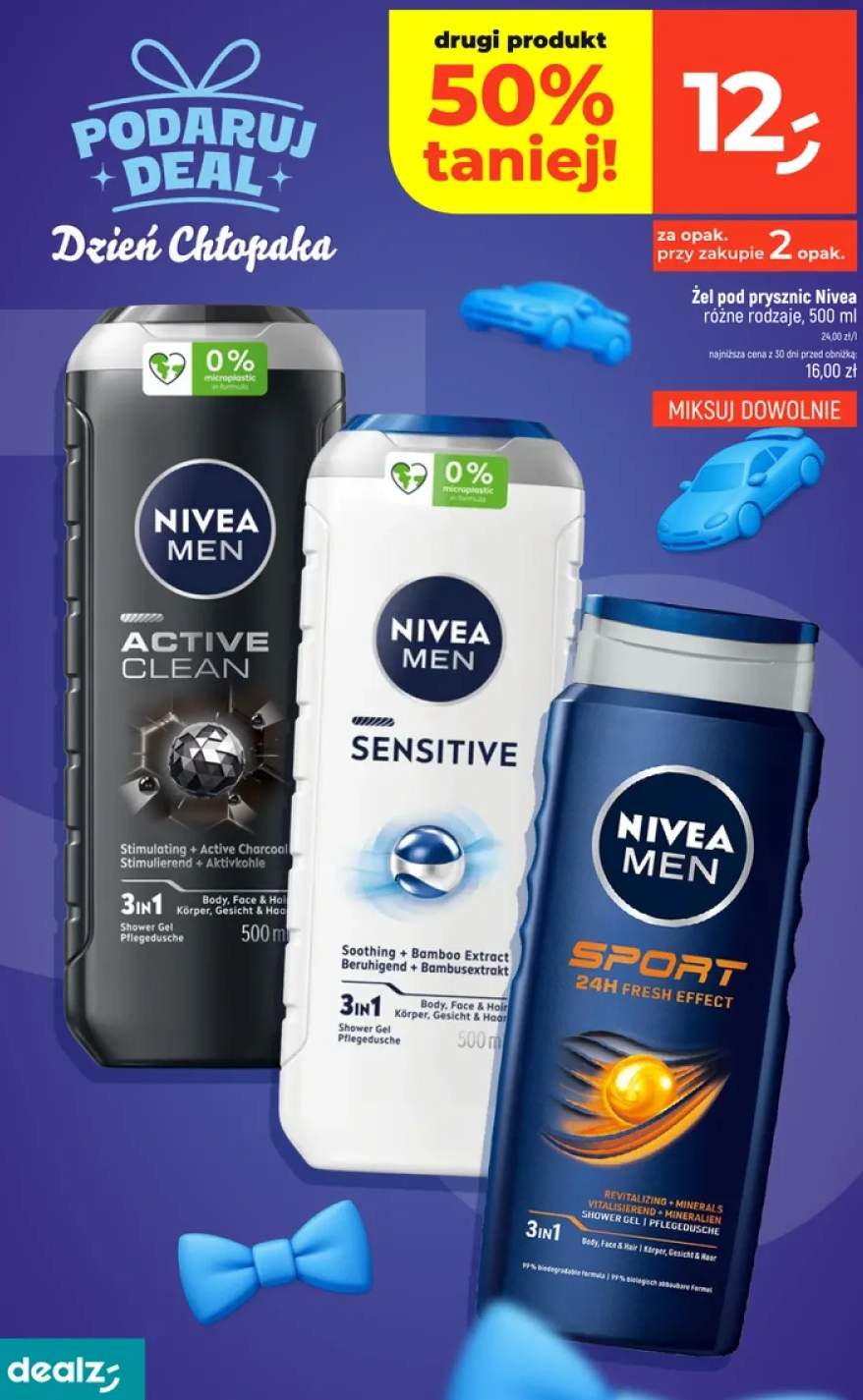 Żel pod prysznic Nivea Men Sensitive +2 warianty